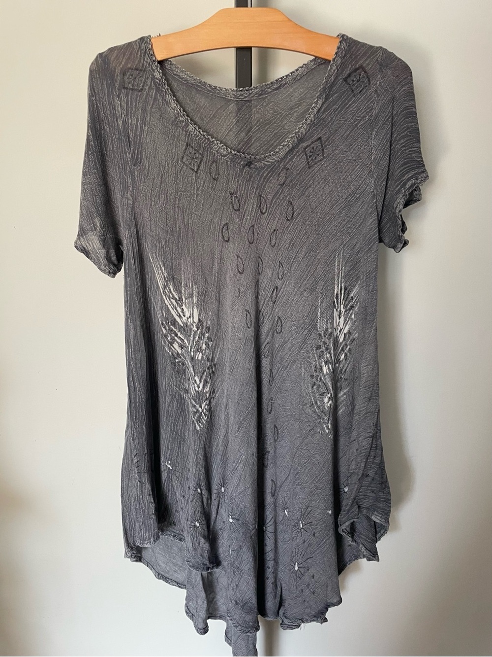 90s Y2K Vintage Acid Wash Grunge Dress Indie Sleeze Whimsigoth Crinkle Gauze
